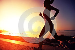 Healthy lifestyle asian woman running