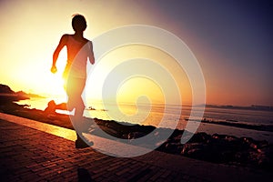 Healthy lifestyle asian woman running