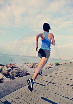 Healthy lifestyle asian woman running