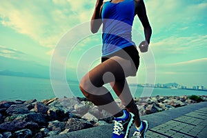 Healthy lifestyle asian woman running