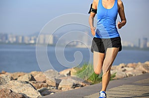 Healthy lifestyle asian woman running