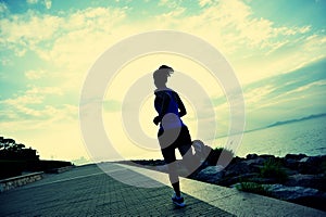 Healthy lifestyle asian woman running