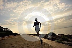 Healthy lifestyle asian woman running