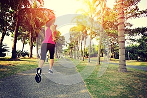 Healthy lifestyle asian woman running