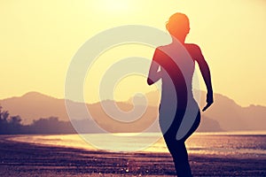 Healthy lifestyle asian woman running