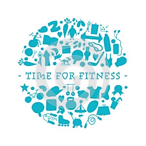 Healthy Lifestyle Background. Sport and activity. Fintess design elements. Place for your text.