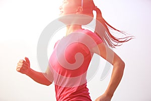 Healthy lifestyle beautiful asian woman running