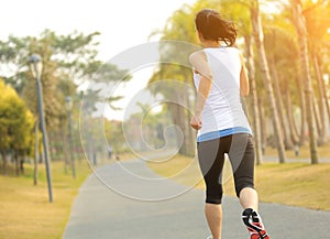 Healthy lifestyle beautiful asian woman running