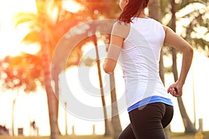 Healthy lifestyle beautiful asian woman running