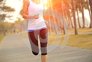 Healthy lifestyle beautiful asian woman running