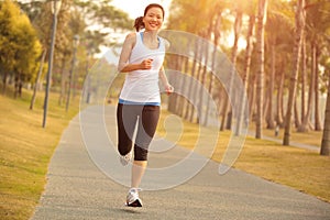 Healthy lifestyle beautiful asian woman running