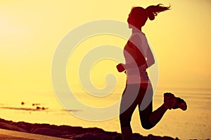 Healthy lifestyle beautiful asian woman running