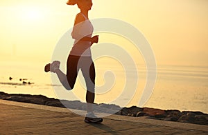 Healthy lifestyle beautiful asian woman running