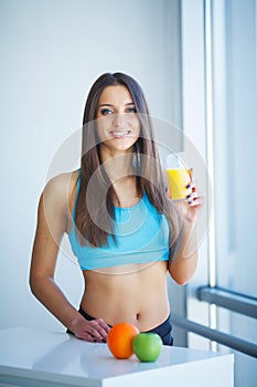 Healthy Lifestyle. Closeup Of Beautiful Smiling Vegetarian Woman
