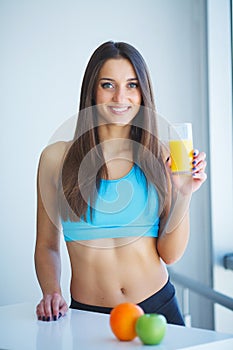 Healthy Lifestyle. Closeup Of Beautiful Smiling Vegetarian Woman