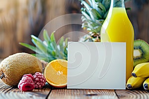 Healthy Lifestyle Concept With Fresh Fruits and Juice. Copy space