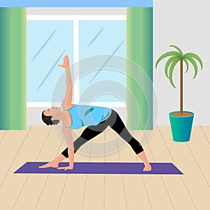 Healthy lifestyle and the concept of home yoga in the interior.
