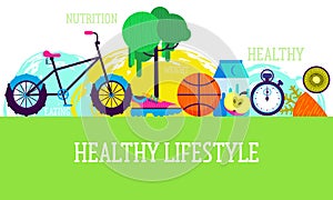 Healthy lifestyle concept. Modern illustration flat style