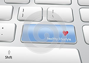 Healthy lifestyle concept PC Keyboard Vector