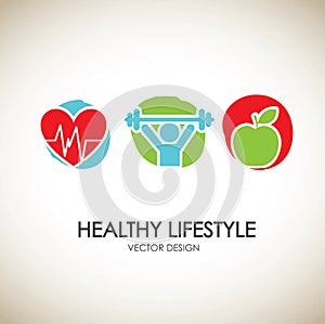 Healthy lifestyle icons