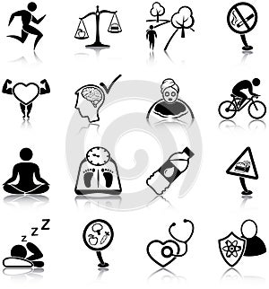 Healthy lifestyle icons photo