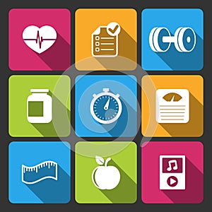 Healthy lifestyle iconset for fitness app