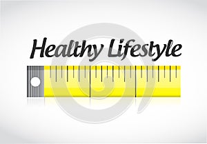 healthy lifestyle measuring tape concept