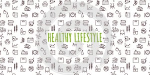 Healthy lifestyle seamless pattern