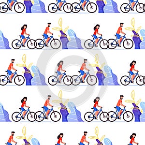 Healthy Lifestyle Seamless Pattern Flat Vector