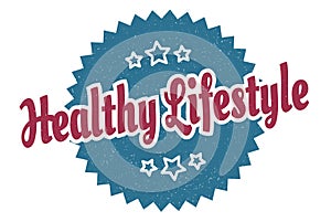 healthy lifestyle sign. healthy lifestyle vintage retro label.