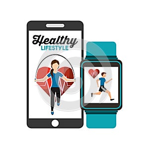 Healthy lifestyle smartphone and smart watch app