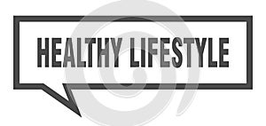 healthy lifestyle speech bubble.