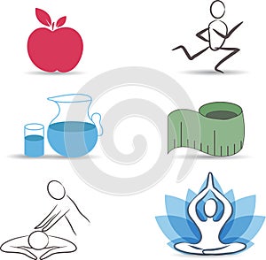 Healthy lifestyle symbol collection