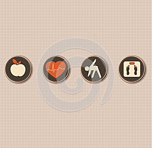 Healthy lifestyle symbols