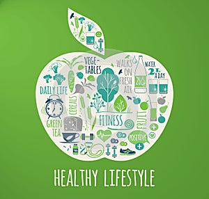 Healthy lifestyle vector illustration.