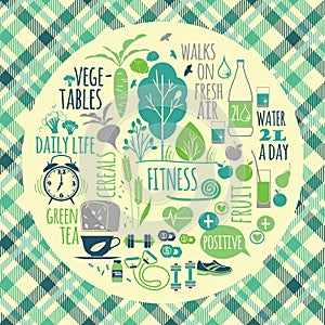 Healthy lifestyle vector illustration.