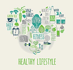 Healthy lifestyle vector illustration.