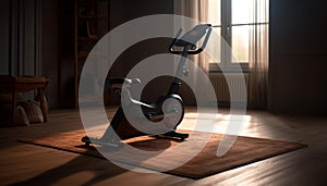 Healthy lifestyles thrive with gym equipment indoors generated by AI