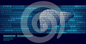 Healthy liver detoxification internal organs. Binary code data flow. Doctor online innovative technology vector