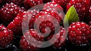 Healthy Living Concept Top-View Loganberries for an Active Lifestyle