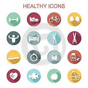 Healthy long shadow icons