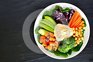 Healthy lunch bowl with super-foods and mixed vegetables