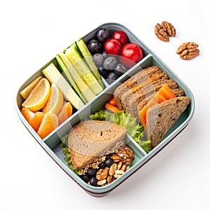 Healthy lunch box isolated on transparent background