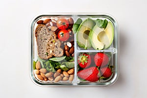 Healthy Lunch Packed In Lunch Box For Onthego photo