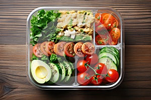 Healthy Lunch Packed In Lunch Box For Onthego photo