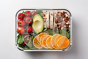 Healthy Lunch Packed In Lunch Box For Onthego photo