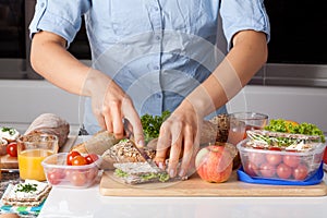 Healthy lunch preparing