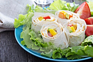 Healthy lunch snack tortilla wraps