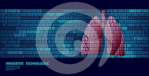 Healthy lungs respiratory internal organs. Binary code data flow. Doctor online innovative technology vector