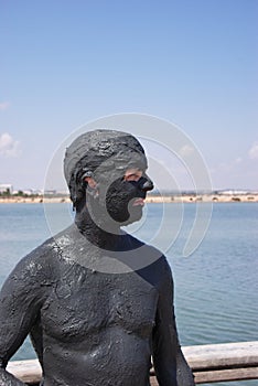 Healthy Man at Mud Spa